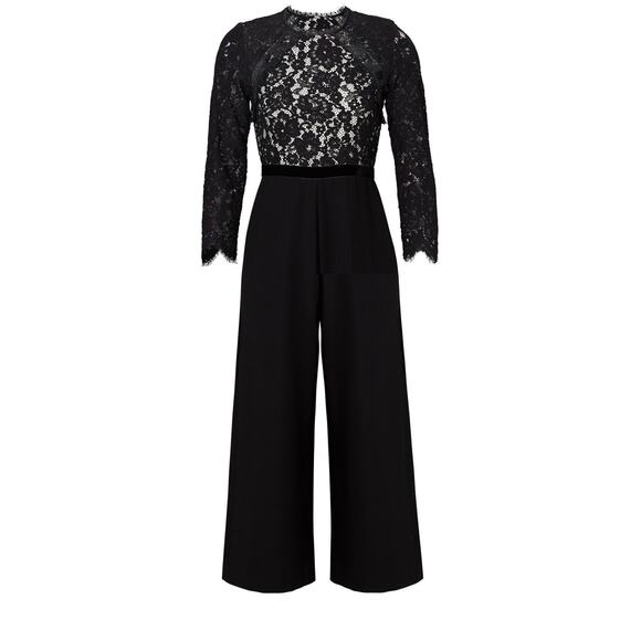 Alexis Classic Jumpsuit XS Black Guipure Lace Ophelia Cropped - Picture 4 of 14